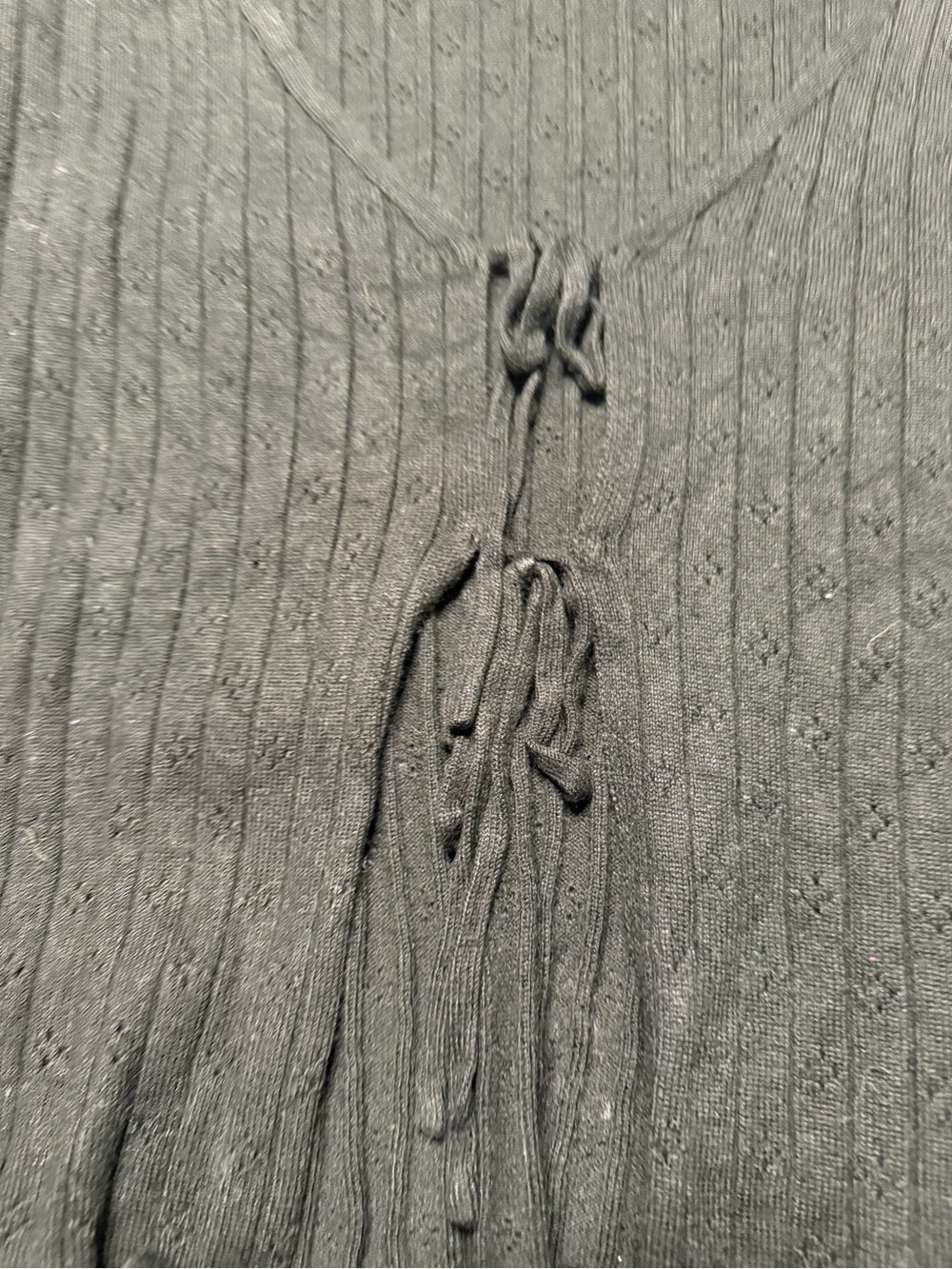 No Boundaries Black Ribbed Knit Tie-Front Cardigan & Tank Set - Picture 3 of 5